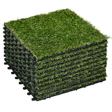 thumbnail of Outsunny césped artificial de 10 piezas alfombra césped artificial 30x30 cm con altura de hierba 20 mm anti-UV para jardín patio balcón