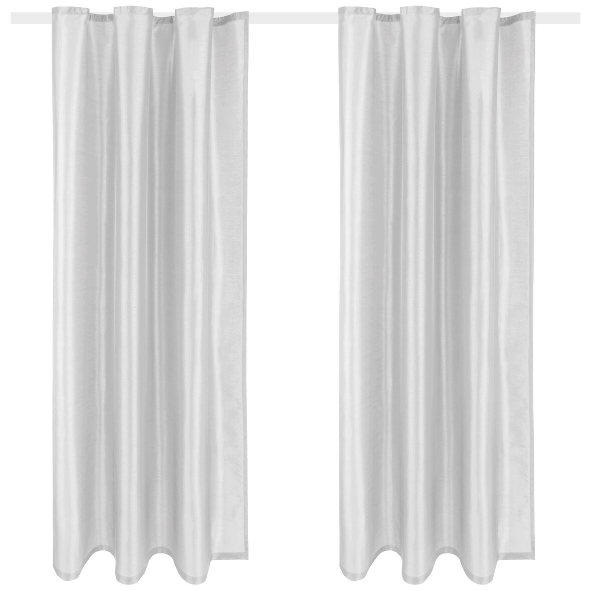 2er Pack Gardine Blickdicht Alessia mit Universalband 140x175cm hellgrau