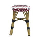 thumbnail of METRO PROFESSIONAL Taburete de bistro, apilable, aluminio/ratán PE,  Ø 45 x 47 cm, rojo