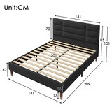 thumbnail of Polsterbett 140x200 mit Lattenrost Kopfteil Stauraum Leinenbezug 7-Zonen Orthopädisch ergonomisch stabil komfortabel klassisch schwarz