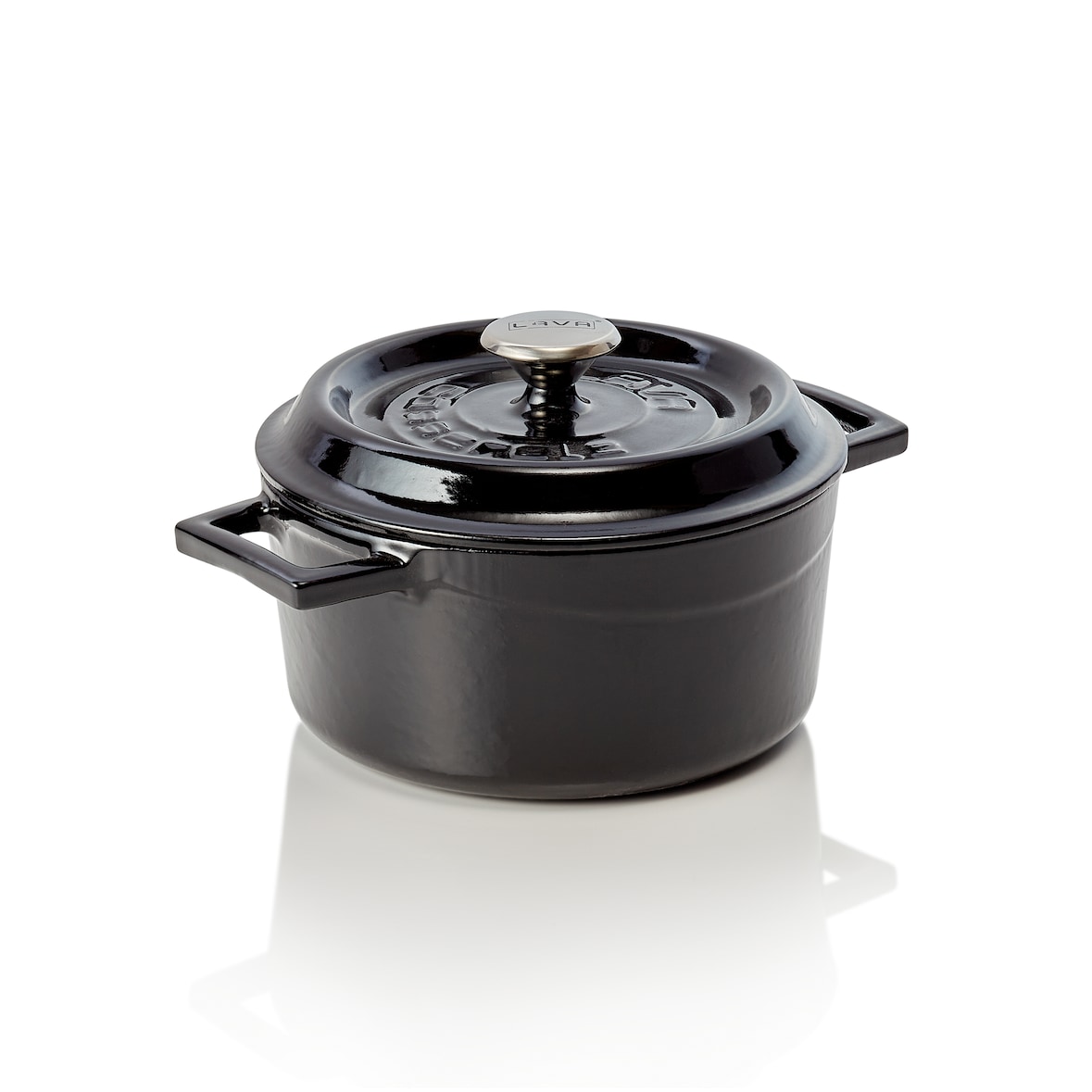 WAS Germany - Cocotte Lava, Ø 16,5 cm, schwarz, Gusseisen emailliert