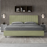 thumbnail of ityhome Letto matrimoniale king size senza rete imbottito 190x210 microfibra tè verde Agueda