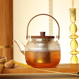 thumbnail of Ogo Living - Théière mugi 900ml verre transparent avec anse et couvercle bois acacia