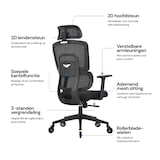 thumbnail of OfficeSense OS220 Ergonomische Bureaustoel – Mesh Burostoel met Hoofdsteun – Office Chair - Bureaustoel voor volwassenen