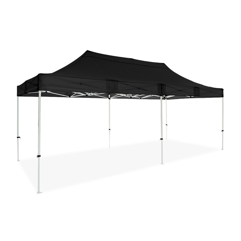 Carpa Cenador Plegable Profesional 3x6m Negra | Estructura Acero Reforzado 32x32x1 mm | Resistente para Exterior y Eventos