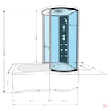thumbnail of Kombination Badewanne Dusche K55-L01-EC Duschtempel 170x100 cm