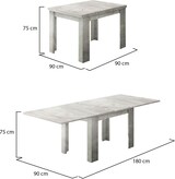 thumbnail of Dmora Ausziehbarer Esstisch Otto, Hilfsküchenkonsole, Ausziehbarer Tisch, 100% Made in Italy, cm 90x90h75, Zement