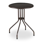 thumbnail of Relaxdays Gartentisch rund, Rattan Optik, Balkontisch klein, Kunststoff und Metall, Bistrotisch, HxD: 74x60 cm, braun