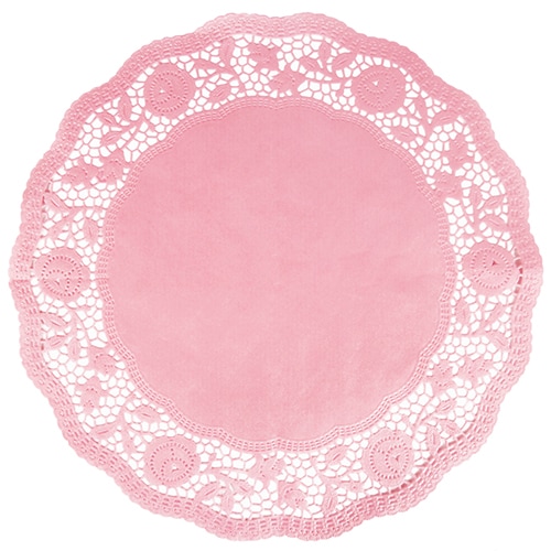 6 Tortenspitzen rund Ø 35 cm rosa