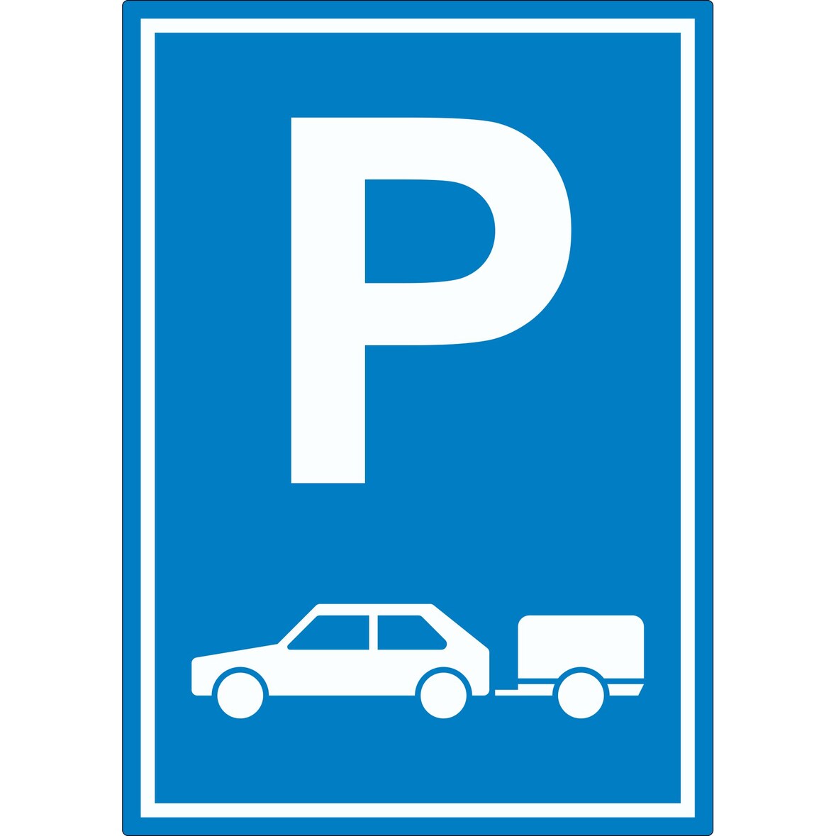 PKW mit Anhänger Parkplatz Aufkleber Gespannparkplatz A2 (420x594mm)