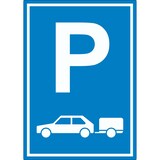 thumbnail of PKW mit Anhänger Parkplatz Aufkleber Gespannparkplatz A2 (420x594mm)