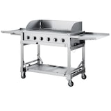 thumbnail of METRO Professional Gasgrill 6-Brenner, Edelstahl,  206 x 65 x 109 cm, fahrbar, mit Bremsen, silber