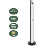 thumbnail of BRASQ RVS Asbak Staand met 2 liter inhoud Rookpaal Peukenzuil - 21x21x92 cm - Staande asbak voor Binnen en Buiten