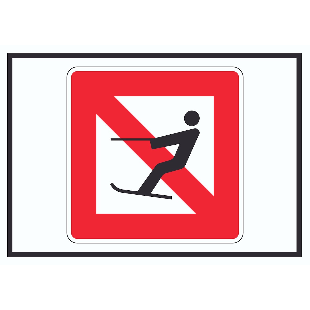 Wasserskilaufen verboten! Symbol A4 (210x297mm)