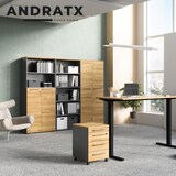 thumbnail of bümö Andratx Aktenschrank abschließbar, Büroschrank Holz 80cm breit in Lichtgrau - abschließbarer Schrank mit 5OH Aktenregal für's Büro &