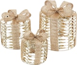 thumbnail of ECD Germany LED Geschenkboxen 3er-Set, Gold, 135 warmweiße LEDs, Batteriebetrieb, Timer, Weihnachtsdeko