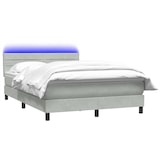 thumbnail of vidaXL Boxspringbett mit Matratze & LED Hellgrau 160x210 cm Samt