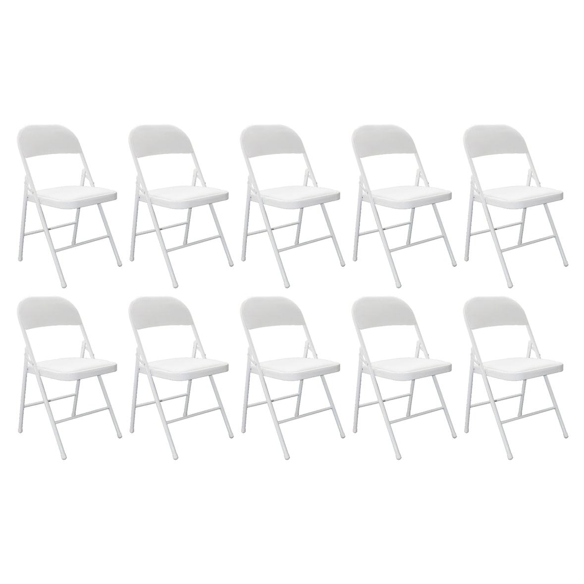 Pack 10 Sillas Blancas Plegables Premium Asiento y Respaldo Acolchado en Polipiel PU (78x45x45 cm)