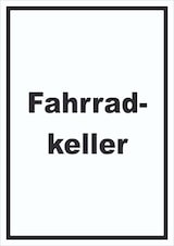 thumbnail of Fahrradkeller Schild mit Text Rad Bike hochkant A0 Rückseite selbstklebend
