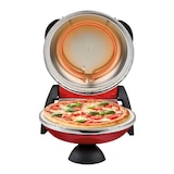 thumbnail of Elektrische pizzaoven G3 Ferrari Delizia rood G1000602 tot 400 graden met vuurvaste pizzasteen / pizza, platbrood enz. in 3 minuten / 1200 watt