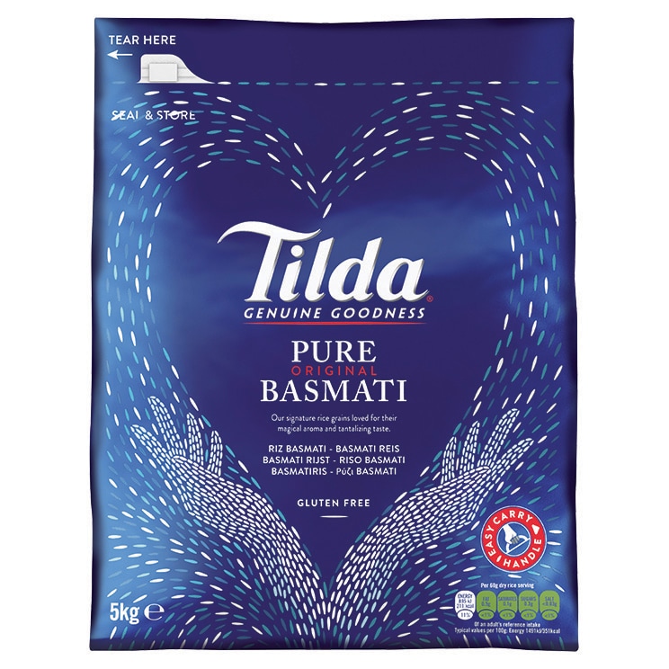 Riz Basmati Long Pure Original - Marque TILDA - Sac de 5KG - Sans gluten 1 sac de 5KG