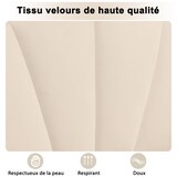 thumbnail of Polsterbett 140x190 cm aus Velours mit verstellbarem Kopfteil – Elegantes Design in Beige und goldenen Metallfüßen