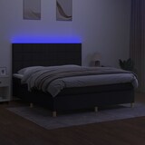 thumbnail of vidaXL Boxspringbett mit Matratze & LED Schwarz 160x200 cm Stoff