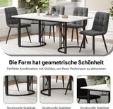 thumbnail of Esstisch 140x80x75 cm Rechteck Weiß mit Marmormuster MDF Tischplatte Metallgestell verstellbare Füße, modern für Küche Esszimmer Büro