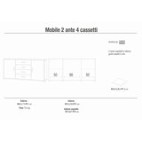 thumbnail of SARMOG MOBILE 2 ANTE 4 CASSETTI KIT L174 P41 H84 in truciolare nobilitato color ossido bianco e ossido nero