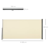 thumbnail of Outsunny toldo lateral retráctil 300x160 cm pantalla enrollable mampara de privacidad y protección solar para jardín balcón terraza