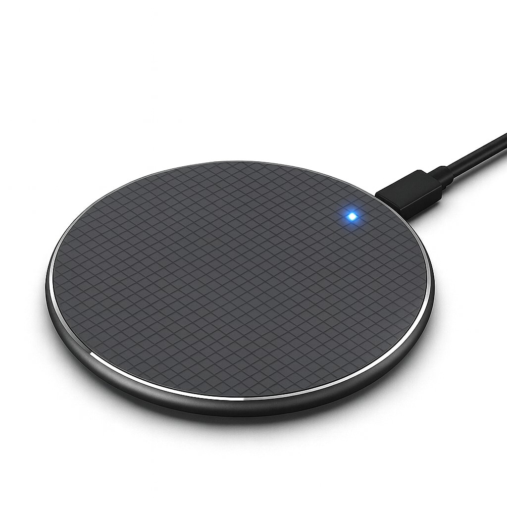 QI Wireless Ladestation Induktives Ladegerät mit Kabel Schwarz geeignet für iPhone Samsung Google Pixel Xiaomi und weitere Smartphones