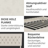 thumbnail of Polsterbett 140x200 aus Samt mit Stauraum, gepolstertes Kopfteil, stabiler Holzrahmen mit Lattenrost, modernes Design Beige