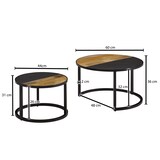 thumbnail of Runde Couchtische, 2er Set, Mango Massivholz/Steinoptik, Modernes Design. 60x60x36 cm | Kadima Design