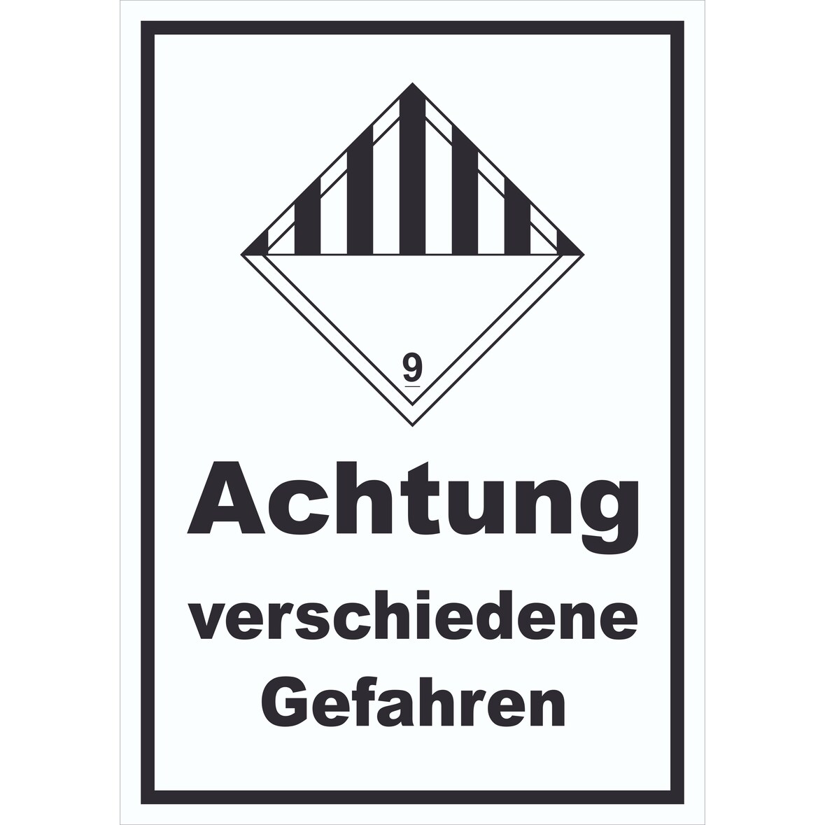 Schild verschiedene Gefahren Stoffe Material miscellaneous hochkant A0 (841x1189mm)
