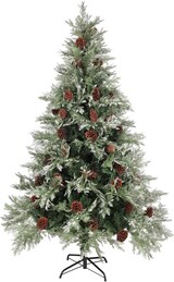 thumbnail of vidaXL Weihnachtsbaum mit Zapfen Grün und Weiß 120 cm PVC & PE