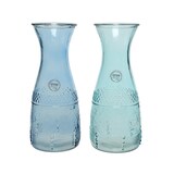 thumbnail of 1 Weinkaraffe Wasserkaraffe 1l  blau - Weindekanter - Saftkaraffe mit Relief - Glaskrug Glaskaraffe - Karaffe Saft - Wasserkrug Wasserkanne Tischdeko
