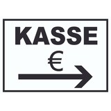thumbnail of Kasse Pfeil rechts Schild A5 Rückseite selbstklebend