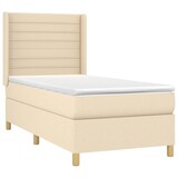 thumbnail of vidaXL Boxspringbett mit Matratze & LED Creme 90x200 cm Stoff
