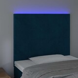thumbnail of vidaXL LED Kopfteil Dunkelblau 100x5x118/128 cm Samt