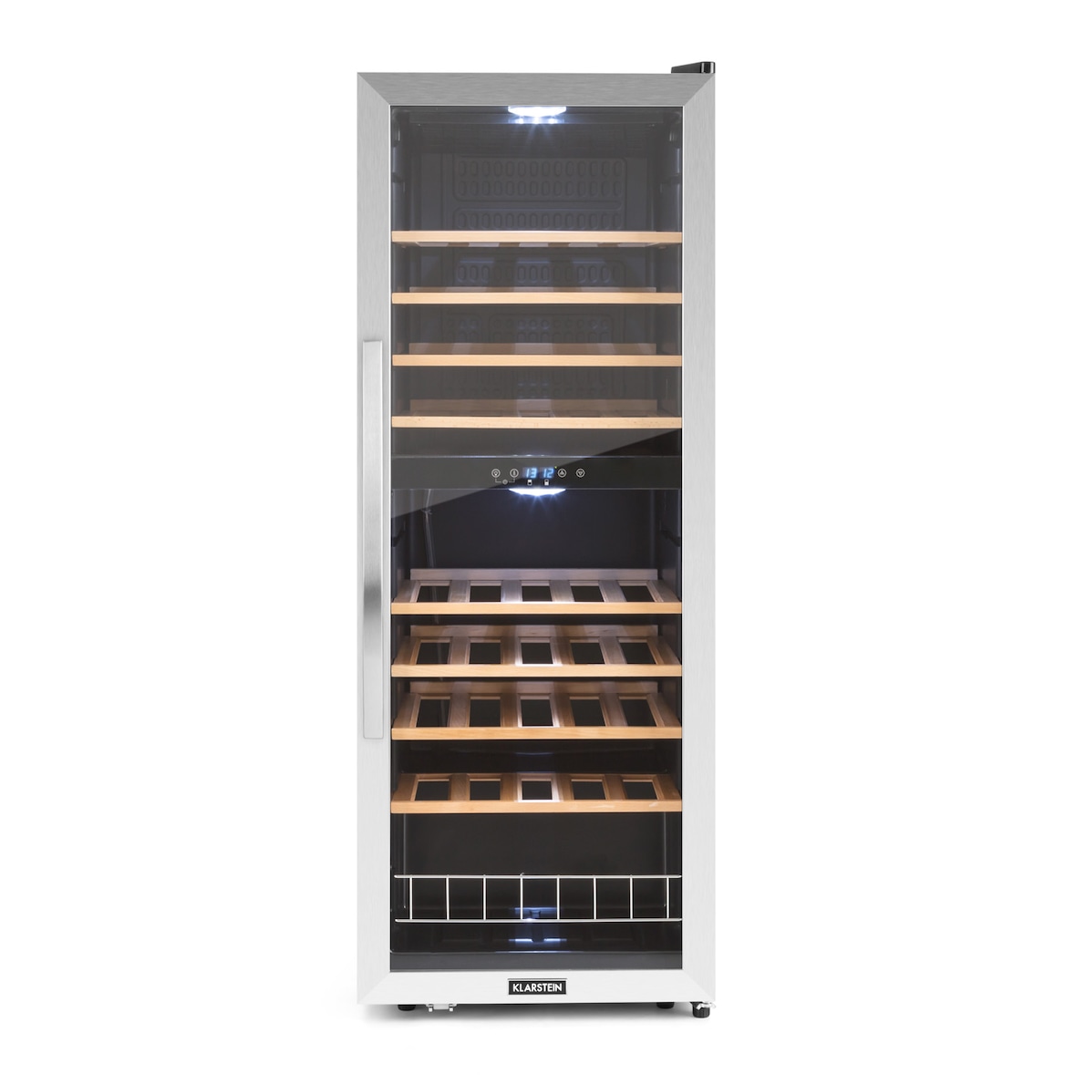 Klarstein Vinamour 54 Duo Weinkühlschrank 2 Zonen 148 Ltr 54 Fl Touch-Display Schwarz