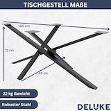 thumbnail of DELUKE® Tischgestell Metall SIDER Schwarz Robuste Verarbeitung Tischbein Tischkufen Tischgestell für Holztisch Esstisch 72x80x160cm