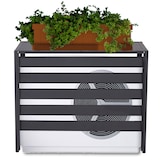 thumbnail of Alu Verkleidung für Klimaanlage/Wärmepumpe HWC-K59, Abdeckung Schutzgitter Pflanzenregal, Metall 73x90x38cm ~ grau