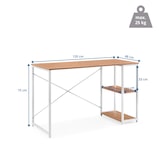 thumbnail of Mesa para ordenador / escritorio Easy Up2 con estantería incluida, blanco/roble hjh LIVING