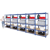 thumbnail of PROREGAL Mega Deal 5x étagère robuste ODIN | HxLxP 180x90x60cm | Charge du compartiment 175kg | Bleu | étagère de garage étagère de cave