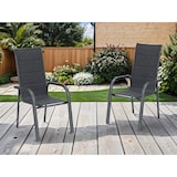 thumbnail of Tarrington House Silla apilable, tapizado Amberes, aluminio/textil, gris