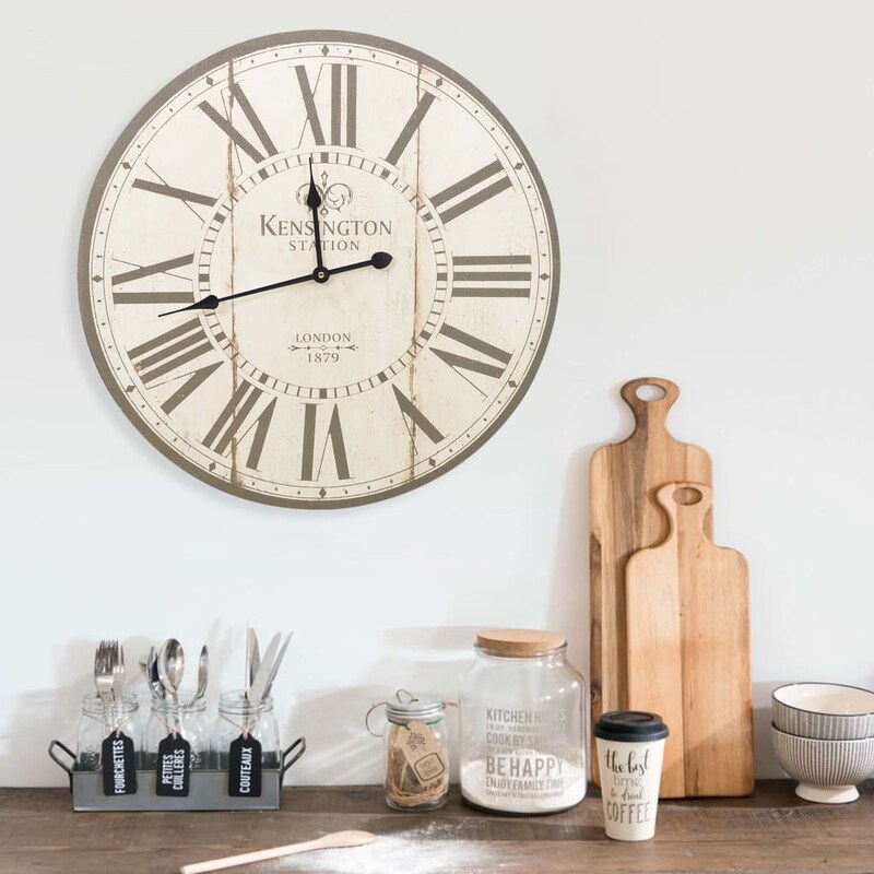 vidaXL Wandklok Vintage Stijl Bloemen Klok Uurwerk Muurklok Klokken