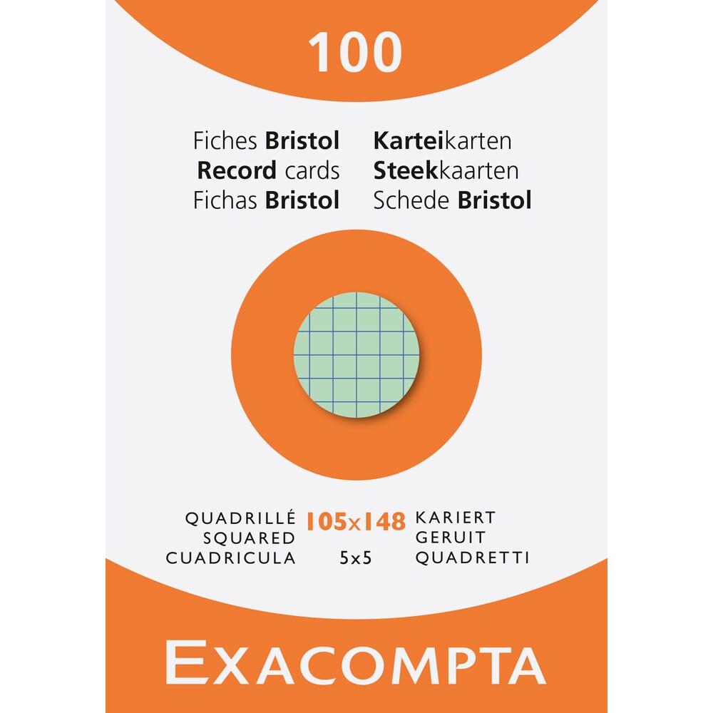 Exacompta 100er Packung Karteikarten kariert 105x148mm