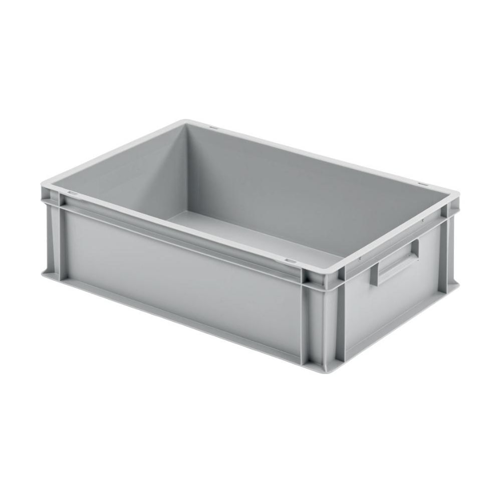 PROREGAL Eurobehälter mit geschlossenem Griff | HxBxT 17,5x40x60cm | 30 Liter | Grau | Eurobox, Transportbox, Transportbehälter, Stapelbehälter
