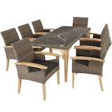 thumbnail of tectake Table en rotin Foggia 196x87x76cm - marron naturel - 404805
