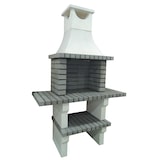 thumbnail of BBQ GRAY - Barbacoa con 2 baldas, construido con ladrillo gris y cemento refractario - 122x58x202cm